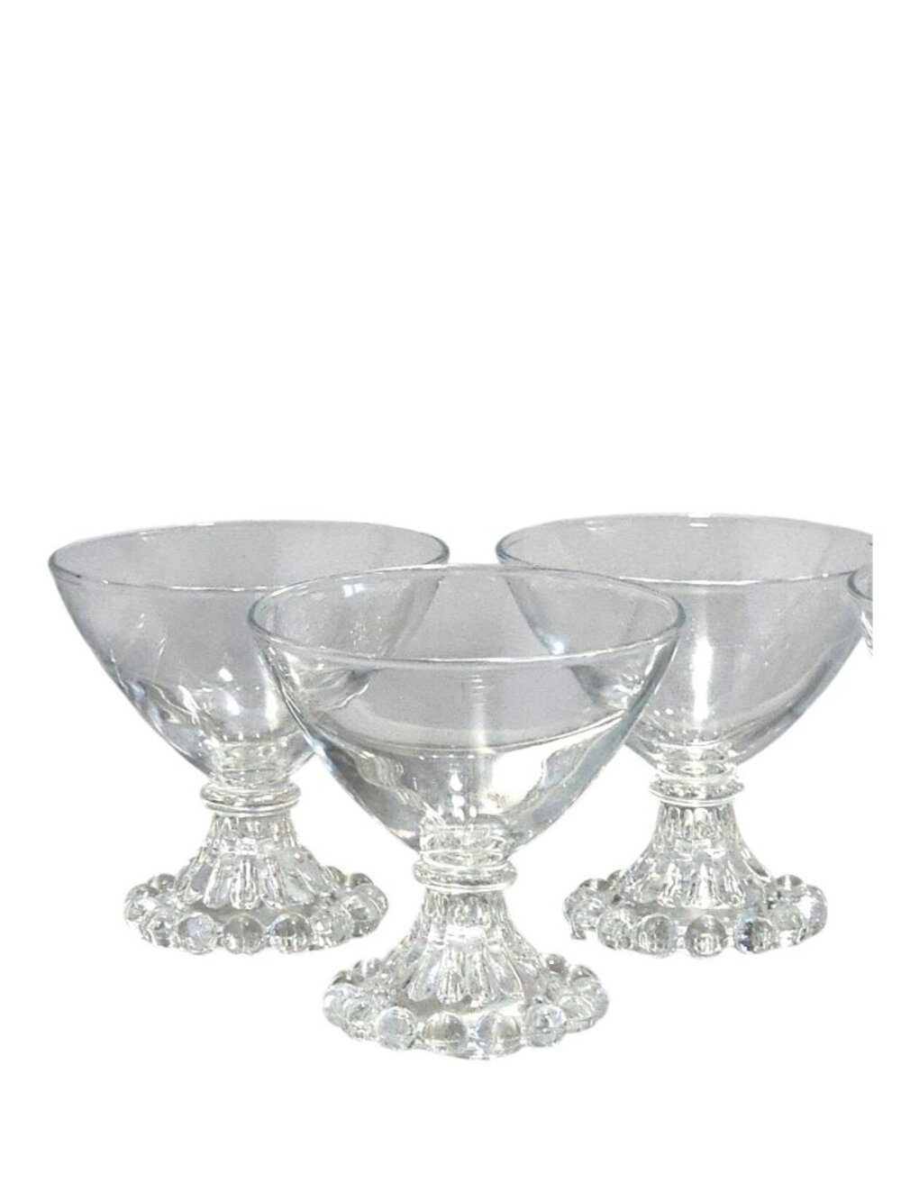4 Anchor Hocking Berwick Boopie Champagne Coupes 3.5" made in USA 1950s mid cent